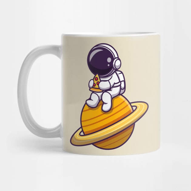Cute Astronaut Eating Pizza On The Planet by Catalyst Labs